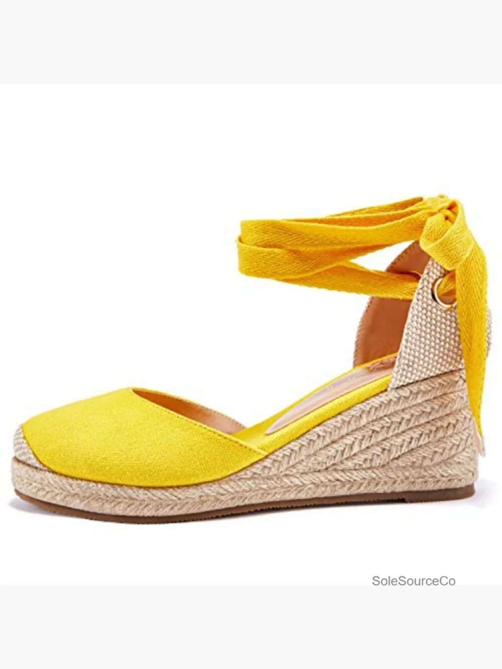 Lace Up Closed Toe Wedge Espadrille Sandals Platform Summer